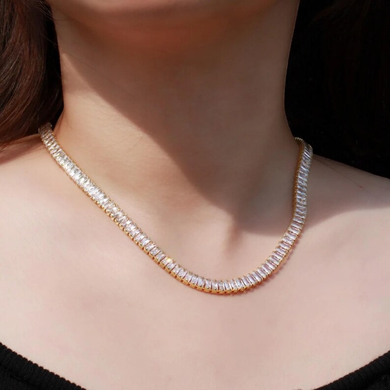 baguette diamond tennis chain necklace (5)