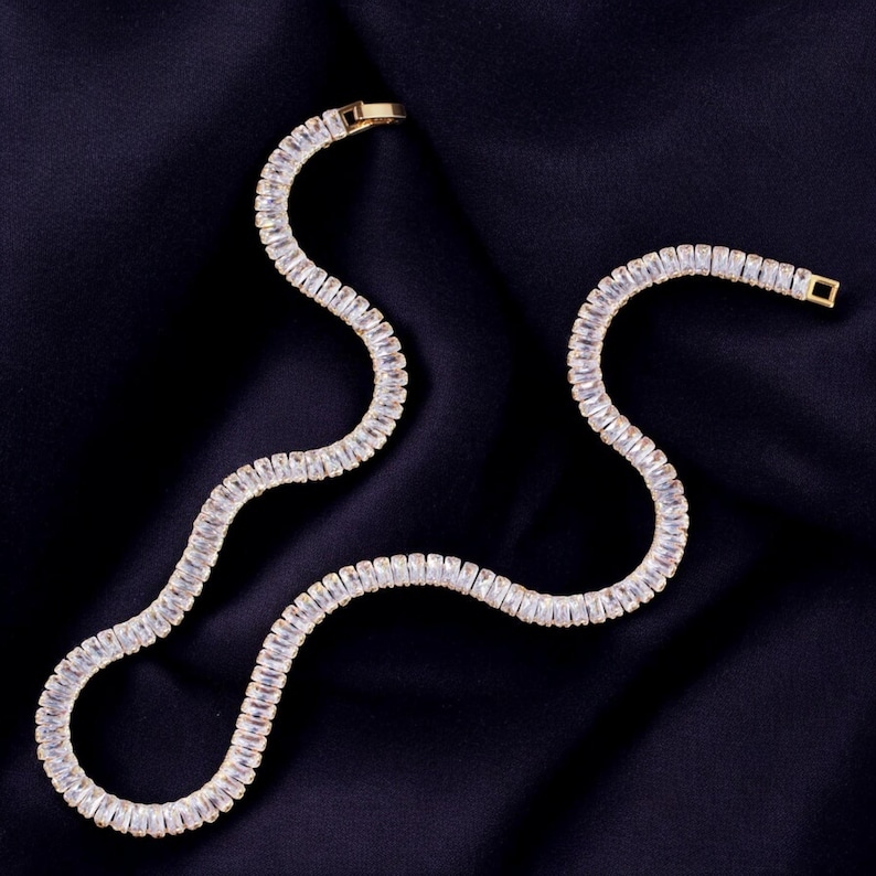 baguette diamond tennis chain necklace (6)