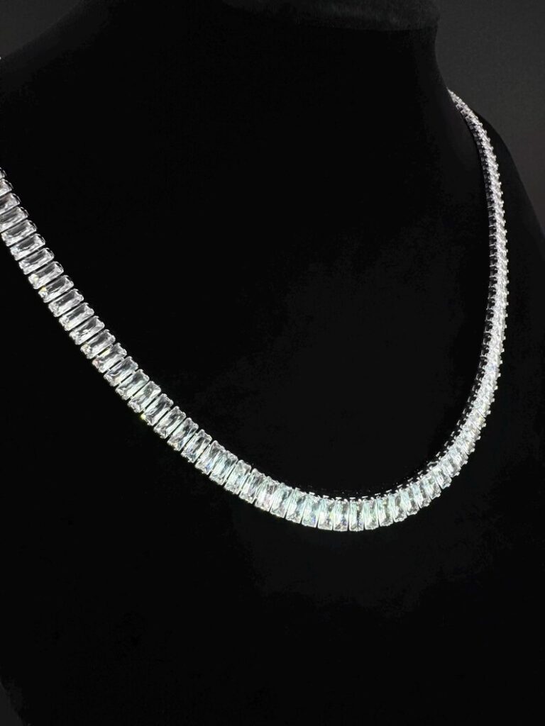 baguette diamond tennis chain necklace (7)