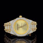 luxury iced out gold watch for men