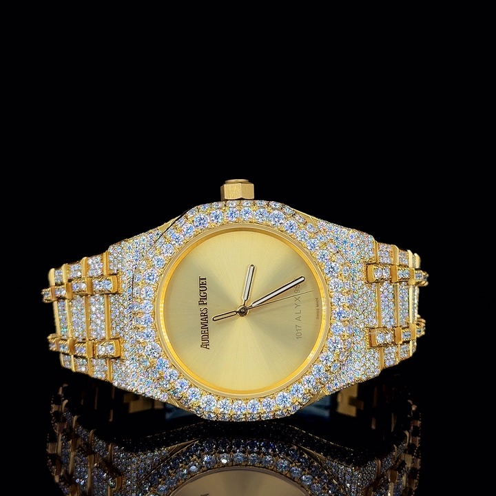 luxury iced out gold watch for men