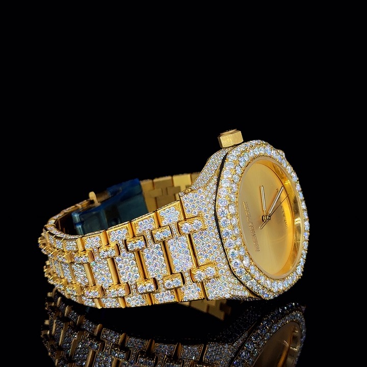 luxury iced out gold watch for men