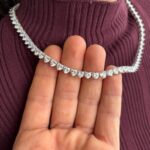 diamond heart tennis chain necklace (2)