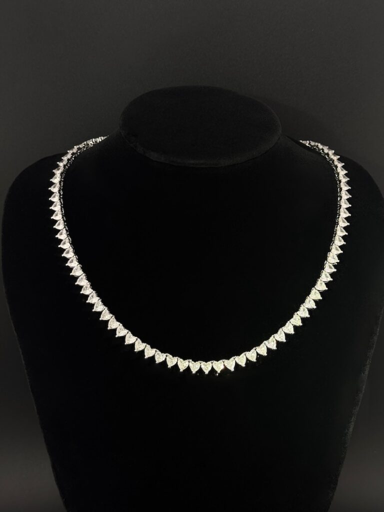 diamond heart tennis chain necklace (6)