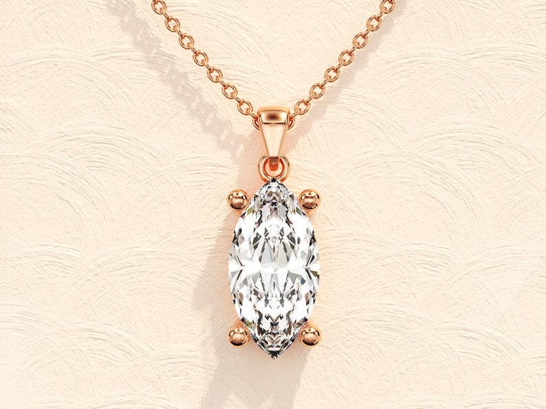 marquise cut solitaire pendant necklace (2)