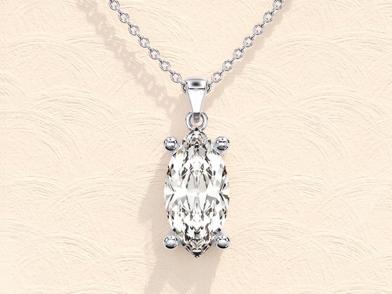 marquise cut solitaire pendant necklace (4)