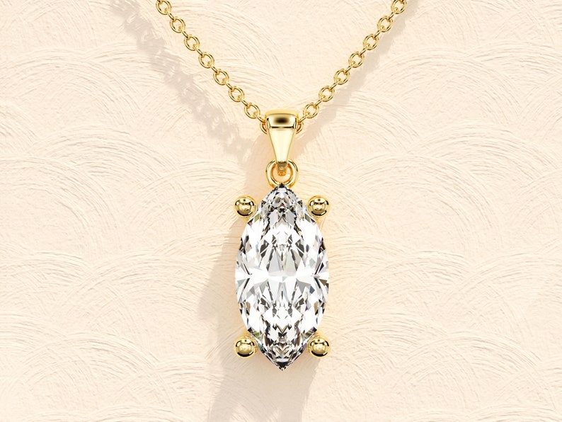 marquise cut solitaire pendant necklace (5)