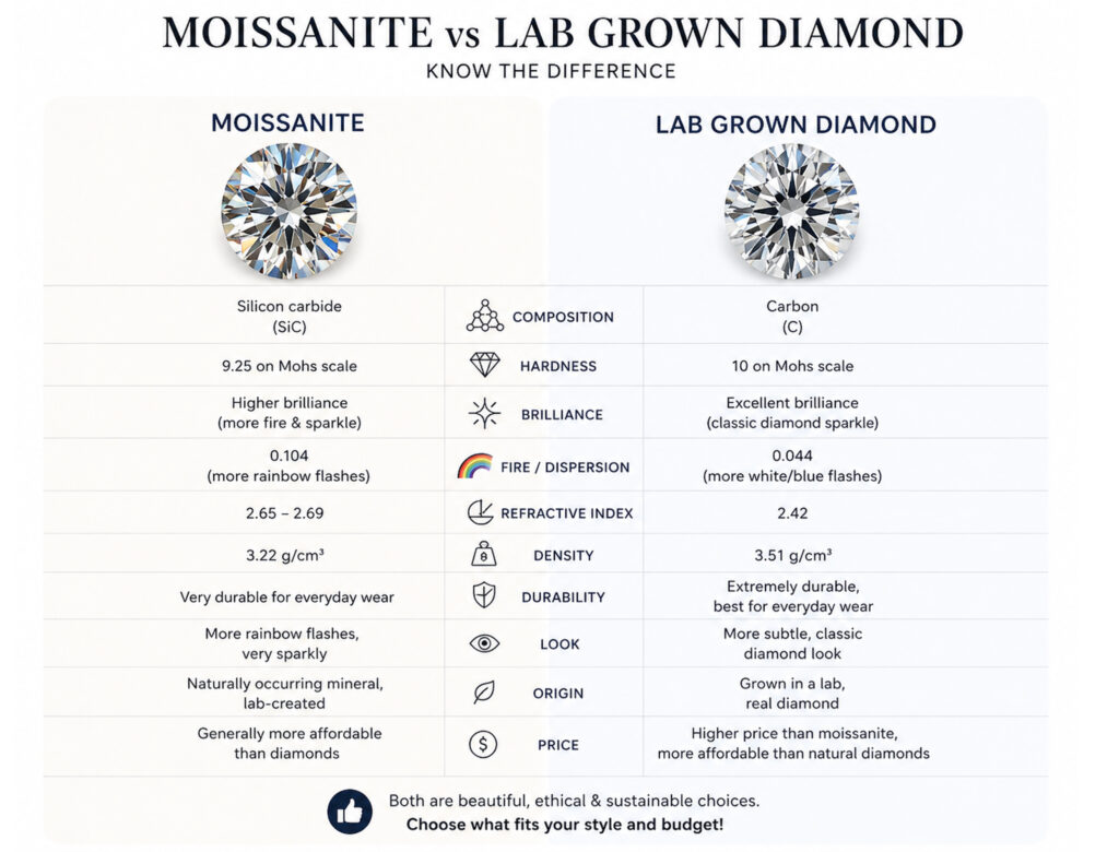 moissanite vs lab grown diamond